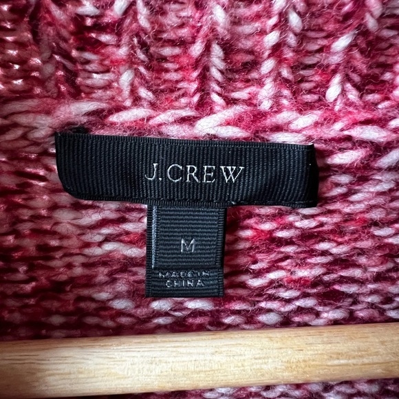 J CREW Marled Italian Wool Blend Turtleneck Sweater Oversized‎ Baggy Mohair M - Picture 2 of 6